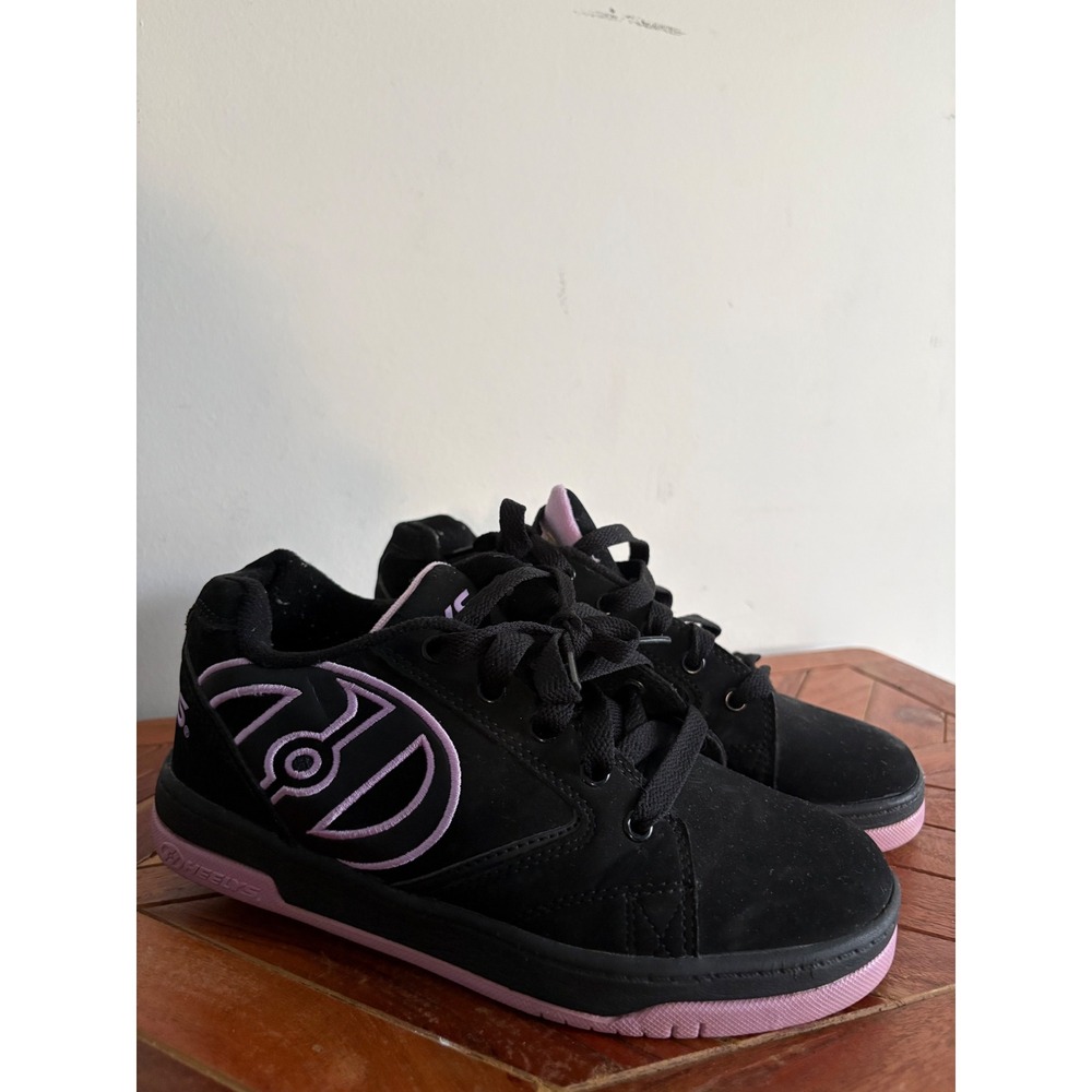 Heelys Roller Shoes Black Purple Youth 5 Womens 6 Skate Sneakers Glide Wheel